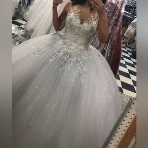 White Ballgown Dress Size 12